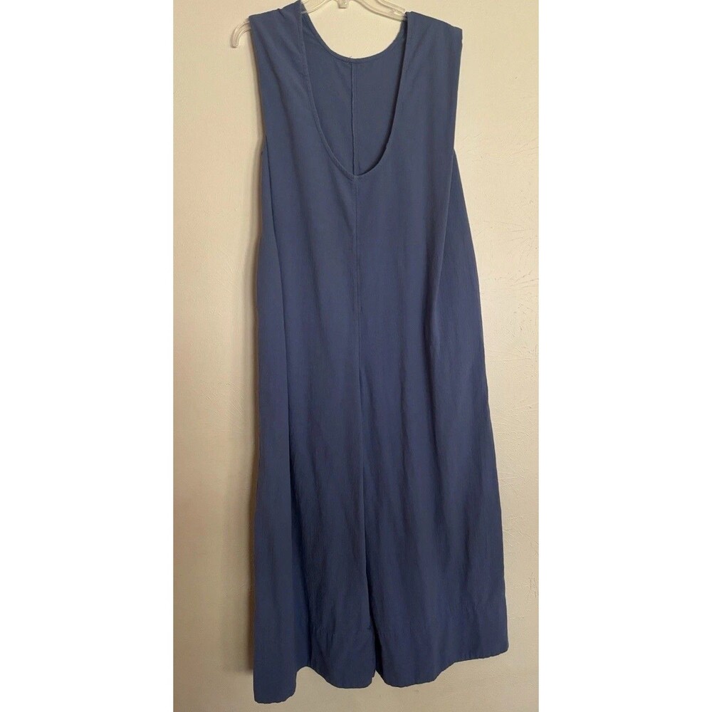 Free People Blue Sleeveless Jumpsuit with Wide Leg Design